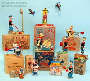 popeye cartoon charaacter  tin toys