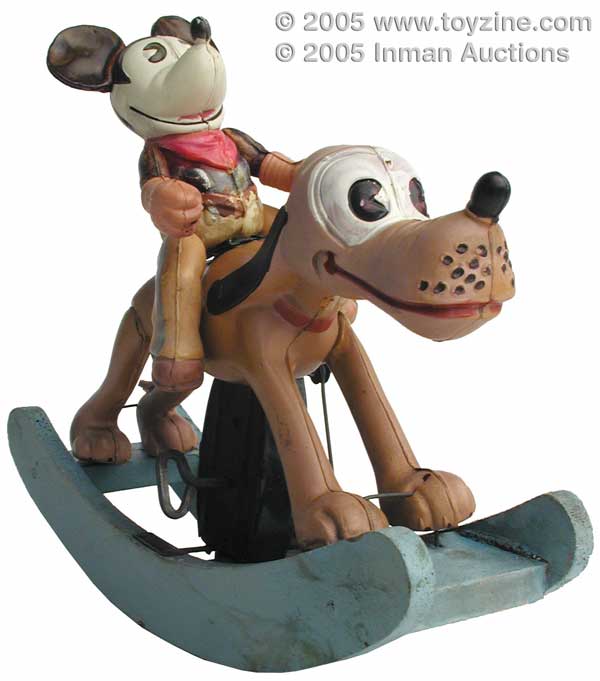 Mickey on Pluto Celluloid Toy - Celluloid