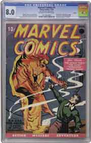 Larson Pedigree Copy of Marvel Comics #1, CGC 8.0 which brought $89,625
