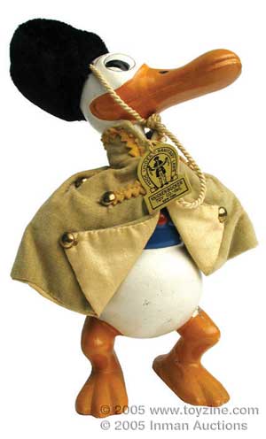 Knickerbocker manufactured this composition Donald Duck garbed in a velvet Russian Cossack costume