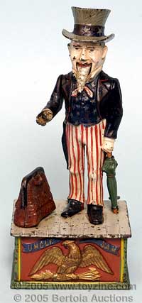 Uncle Sam stood prominently well suited in like new attire