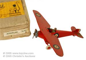 Britains set no. 433 red, round-wing Royal Air Force Monoplane