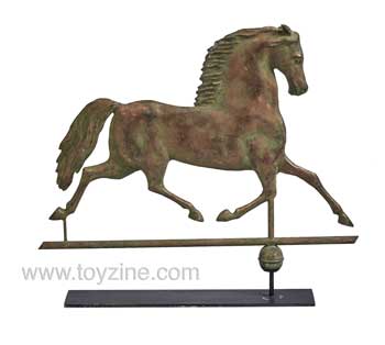 Copper Black Hawk Running Horse Weathervane