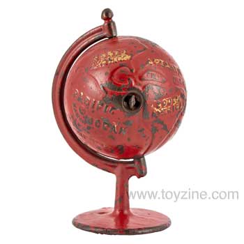 Red Globe on Arc Cast Iron Spinning Bank