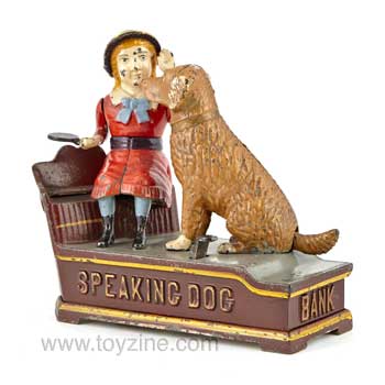 Speaking Dog Cast Iron Mechanical Bank