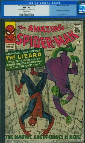 AMAZING SPIDER-MAN 6 CGC 9.2 NM- 1st app Lizard 1963