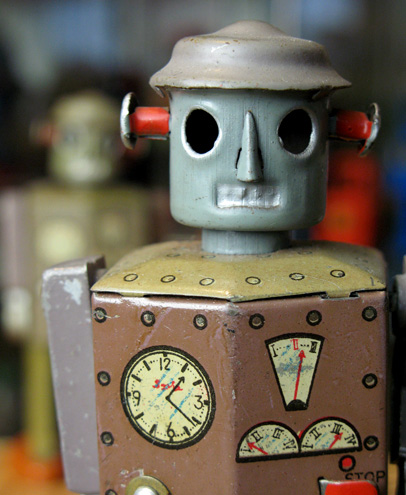 Atomic Robot Man tin toy robot from japan windup toy