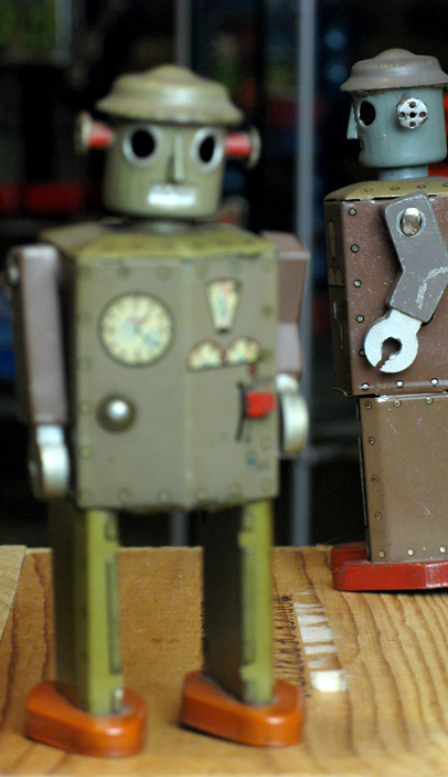Atomic Robot Man tin toy robot from japan windup toy