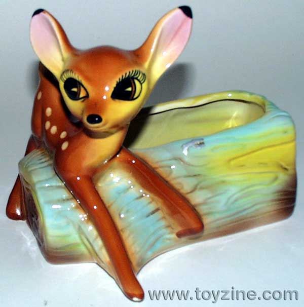 BAMBI - 1960's - CERAMIC, Disney's Bambi figure with planter from the 1960's