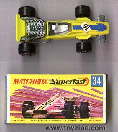 MATCHBOX SUPERFAST NO 34 FORMULA 1, circa 1970s, pristine mint old store stock