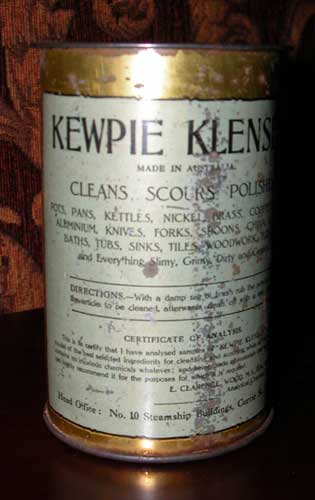 Kewpie Klenser Tin, this tin was made in the 1930's in Australia and is very rare