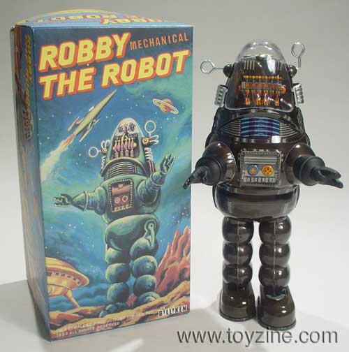 BILLIKEN ROBBY THE ROBOT - JAPAN - TIN - WINDUP, hard to find black version of Billiken's 1st issue