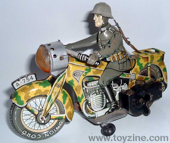 MOTORCYCLE - TIN- Made in Germany by Kellermann in 1940&acute;s wind-up