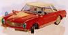 Mercedes 230SL tin, Battery operated car, made in Japan by Yanoman